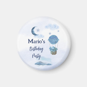 Aimant Lune bleue petit éléphant garçon d'anniversaire