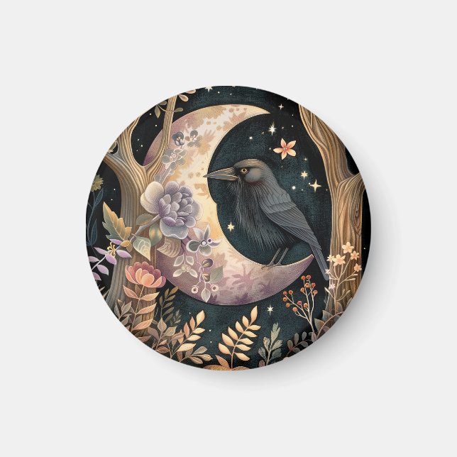 Aimant Lune Corbeau (Devant)