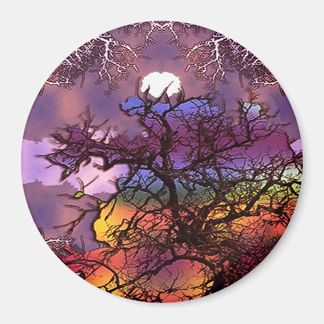 Aimant Lune dans les arbres....... (Devant)