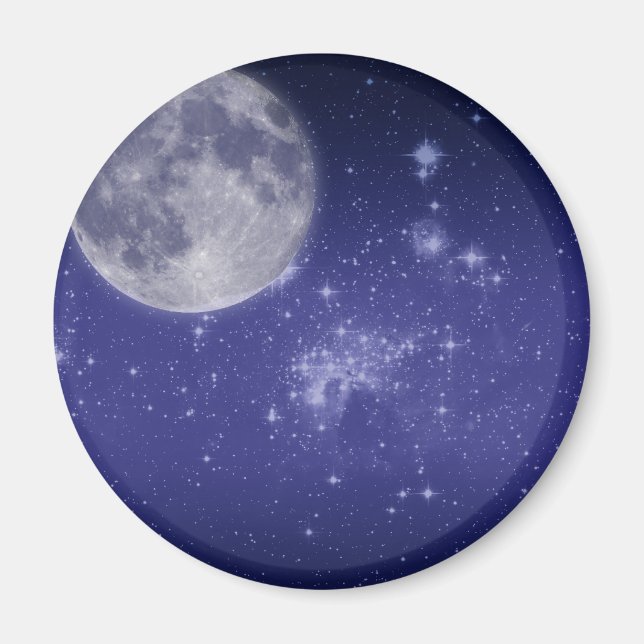 Aimant Lune et étoiles brillantes (Devant)