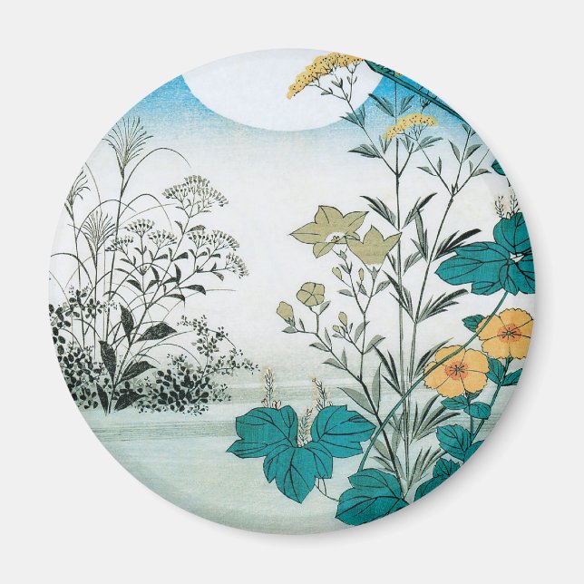 Aimant Lune et fleurs (Devant)