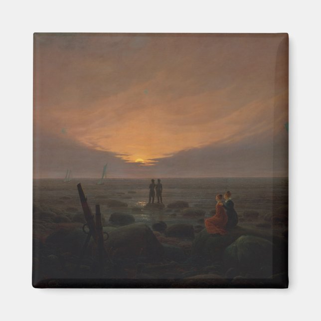 Aimant Lune survolant la mer, 1821 (Devant)