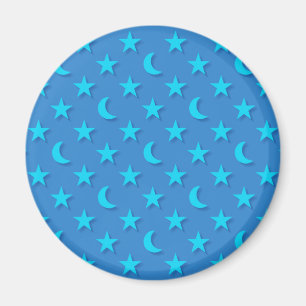 Aimant Lunes bleues et étoiles motif