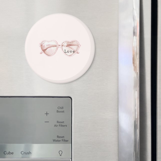 Aimant Lunettes de cœur rose Amour (In situ (réfrigérateur))