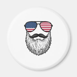 Aimant Lunettes de soleil à barbe patriotique vintage T-s