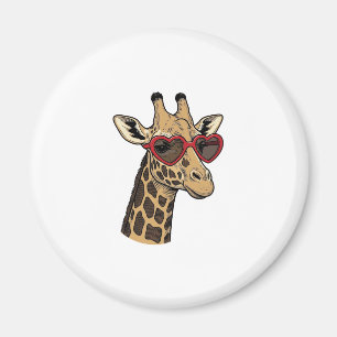 Aimant Lunettes de soleil à motif de cœur de girafe gravé