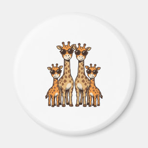 Aimant Lunettes de soleil de famille de girafe Cool T gra