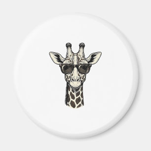 Aimant Lunettes de soleil de girafe cool T-shirt à gravur
