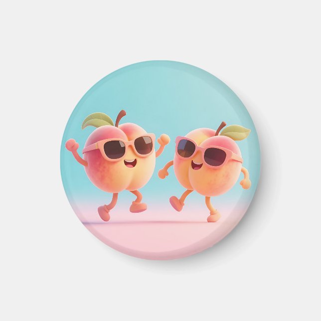 Aimant Lunettes de soleil de pêches dansantes (Devant)