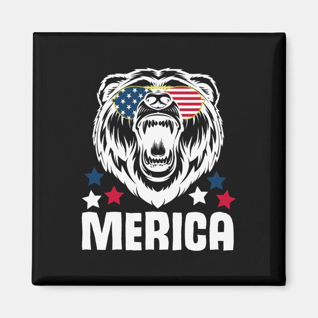 Aimant Lunettes de soleil Merica 4 juillet Drapeau améric (Devant)