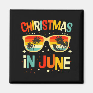 Aimant Lunettes de soleil Noël en juin drôle de vacances