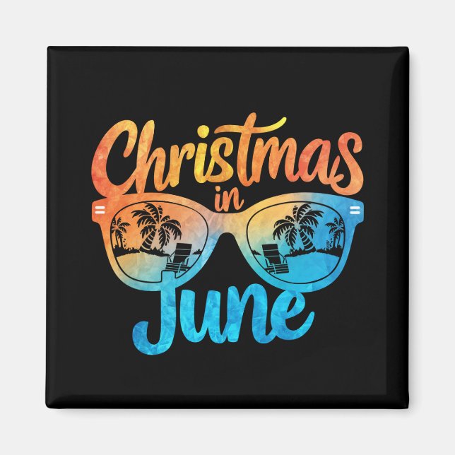 Aimant Lunettes de soleil Noël en juin Vacances d'été drô (Devant)