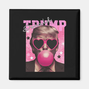 Aimant Lunettes de soleil roses bubble gum de Donald Trum