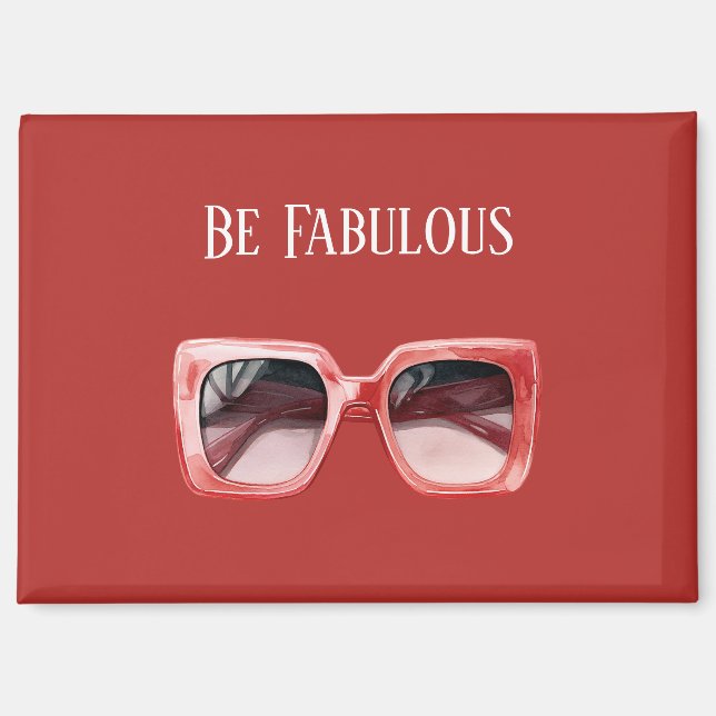 Aimant Lunettes de soleil rouges fabuleuses (Recto)
