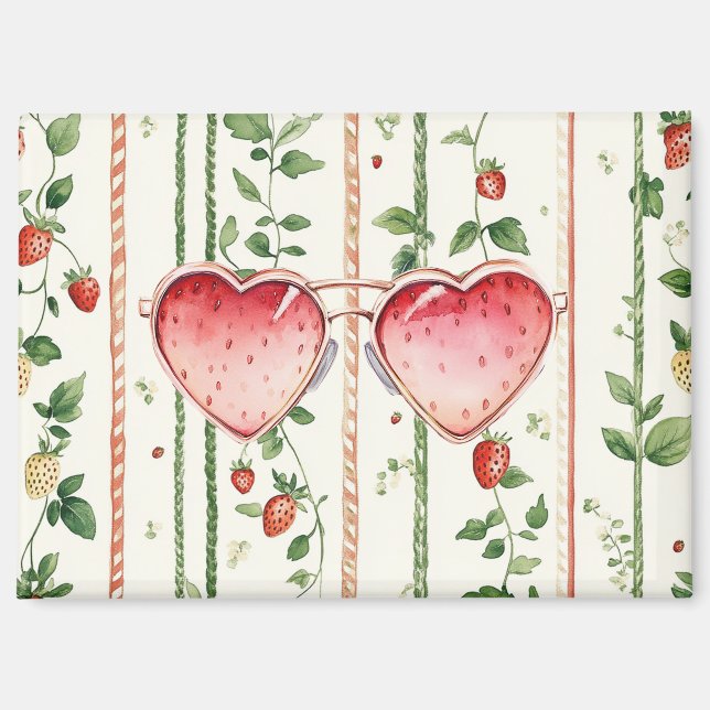 Aimant Lunettes de soleil Strawberry Heart (Recto)