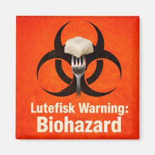 Aimant Lutefisk Attention : Biohazard – Drôle de scandina