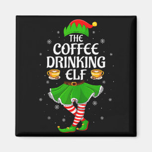 Aimant Lutin buveur de café Noël Filles Femmes Lutin Équi
