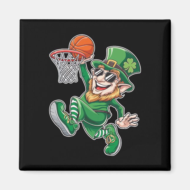 Aimant Lutin de basket-ball Saint-Patrick drôle de jeu (Devant)