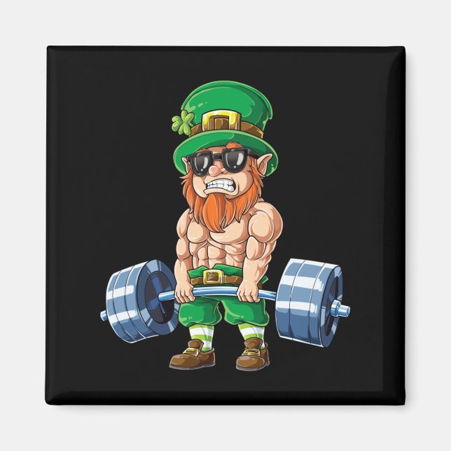 Aimant Lutin de la Saint-Patrick musculation (Devant)