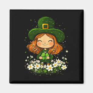 Aimant Lutin Féminin Trèfle Filles Saint-Patrick Jour L