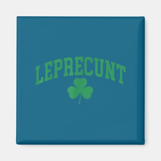 Aimant Lutin irlandais de la Saint-Patrick drôle de trèfl (Devant)