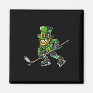 Aimant Lutin jouant au hockey Jour de la Saint-Patrick Sp