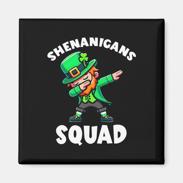 Aimant Lutin qui fait le dab Farce de la Saint-Patrick (Devant)