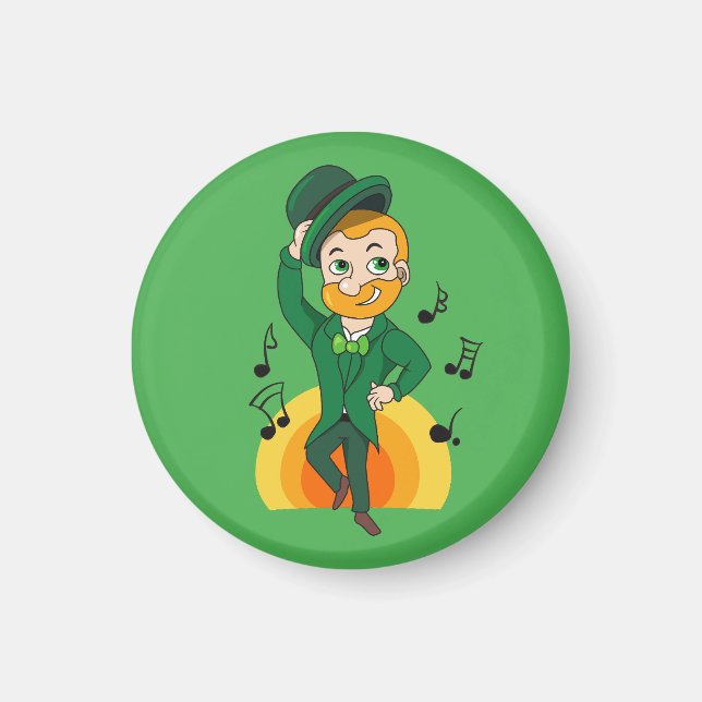 Aimant Lutins dansants, dessin animé de la Saint-Patrick  (Devant)