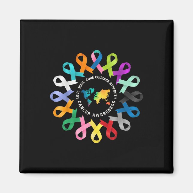 Aimant Lutte contre le cancer et la sensibilisation au ca (Devant)
