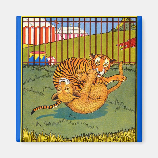 Aimant lutte contre le tigre et le léopard (Devant)