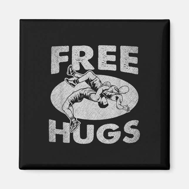 Aimant Lutte - Funny Free Hugs Lutte (Devant)