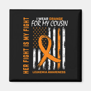 Aimant Lutte Porter Orange Cousin Leucémie Cancer Sensibi