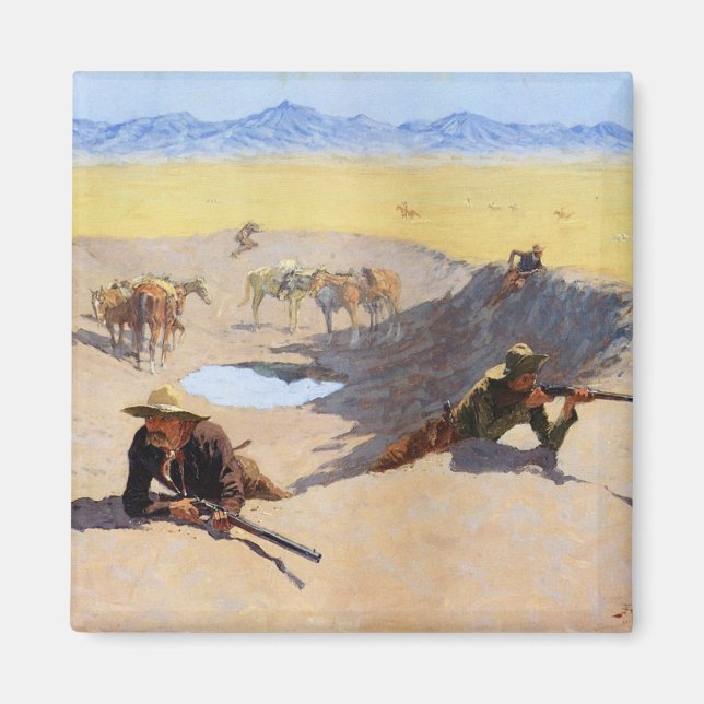 Aimant Lutte pour le trou d'eau ~ Frederic Remington (Devant)