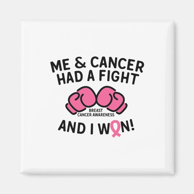 Aimant Lutter contre le cancer du sein J'ai gagné le canc (Devant)