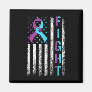 Aimant Lutter contre le suicide drapeau américain violet