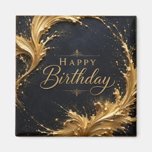 Aimant Luxe Gold Splash Anniversaire Élégance