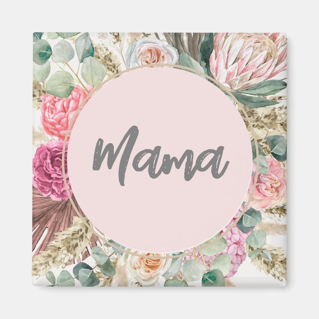 Aimant Luxe Mama Floral cadeau pour la journée de la mère (Devant)