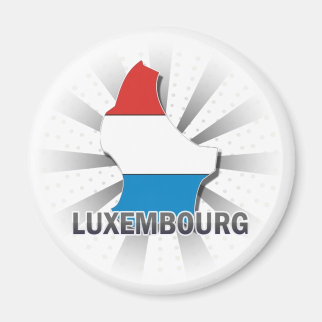Aimant Luxembourg - Carte Drapeau 2.0 (Devant)