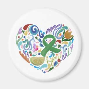 Aimant Lyme Awareness, "Green Ribbon", Lime