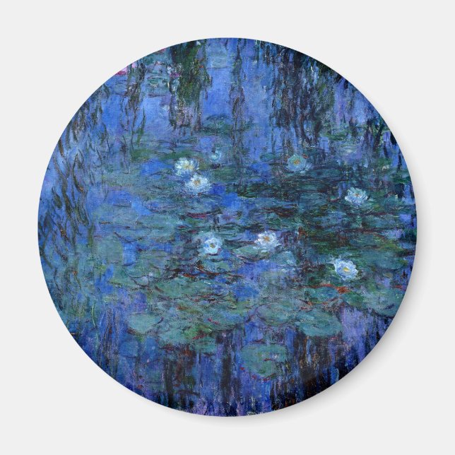 Aimant Lys d'eau bleu Claude Monet (Devant)