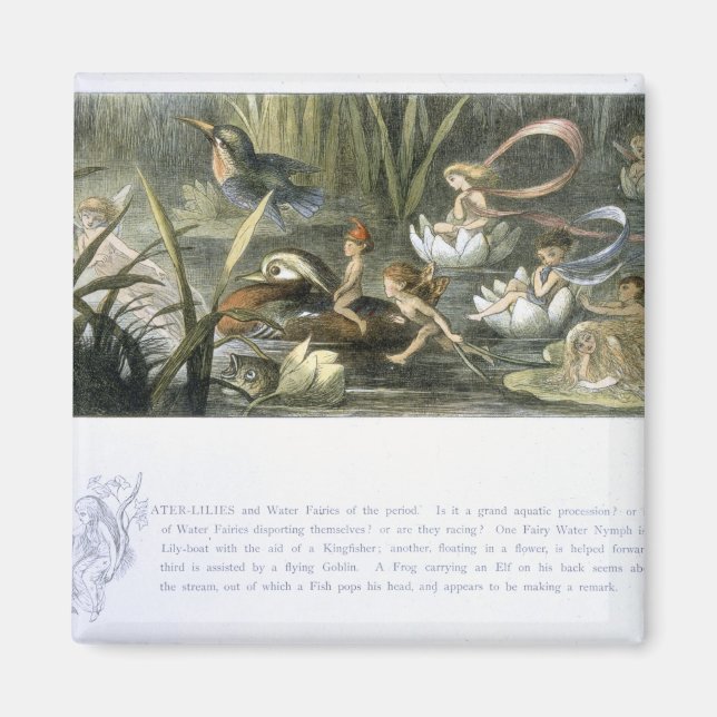 Aimant Lys d'eau et fées d'eau, illustration de (Devant)