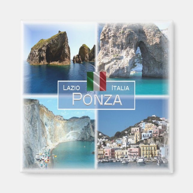 Aimant LZO018 PONZA - Mosaïque - Latium - Italie - Frigo (Devant)