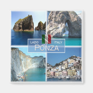 Aimant LZO019 PONZA, Mosaïque, Latium, Italie, Réfrigérat