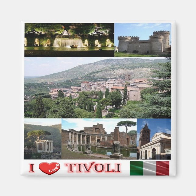 Aimant LZO037 TIVOLI I Love, Latium, Italie, Frigo (Devant)