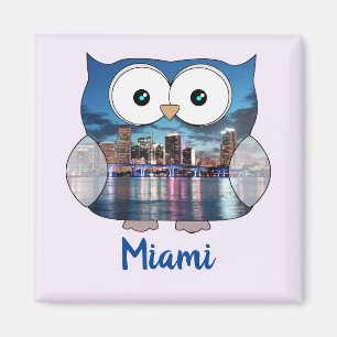 Aimant M190131 Chubby Owl   Miami Souvenir