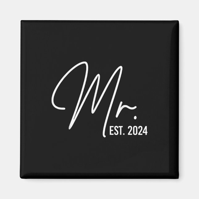 Aimant M. Est. 2024 Juste Marié Mariage Hubby M. &amp ; (Devant)