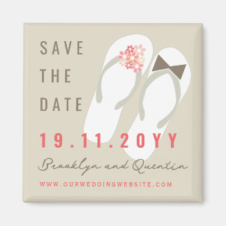 Aimant M. et Mme Flip Flops Mariage sur la Plage Enregist