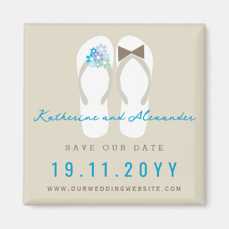 Aimant M. et Mme Flip Flops Mariage sur la Plage Enregist