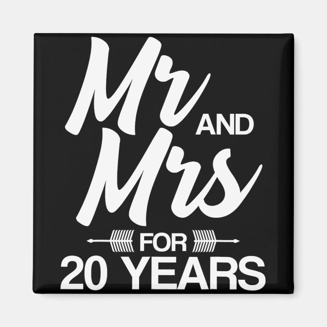Aimant M. Et Mme Pour 20 ans 20e anniversaire Mariage (Devant)