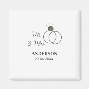 Aimant M. & Mme ajouter nom de famille date année mariage